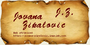 Jovana Zipalović vizit kartica